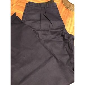 Mens Navy 38‎ X 32 Pleated Front Cotton Work Pants